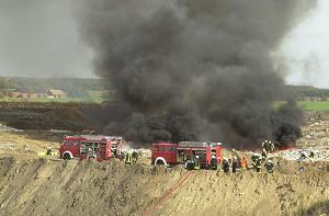 Brand auf der Deponie Spröda am 24.10.2004