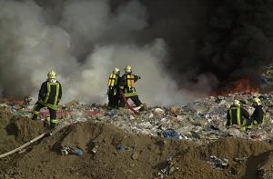 Brand auf der Deponie Spröda am 24.10.2004